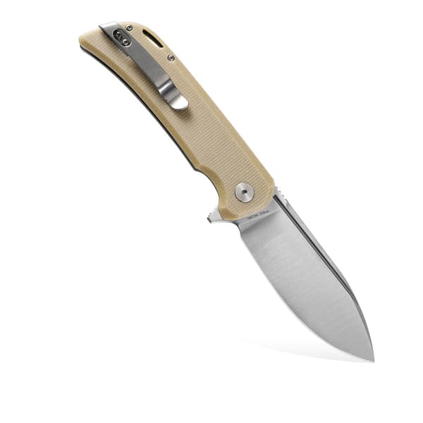 Petrified Fish Tunny PFB05 BRMS Satin 14C28N Brun Micarta Foldekniv