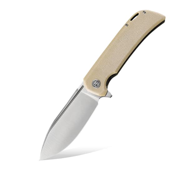 Petrified Fish Tunny PFB05 BRMS Satin 14C28N Brun Micarta Foldekniv