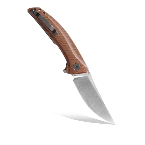 Petrified Fish Deepsea PF-P05 BRMS Satin K110 Khaki Micarta Foldekniv