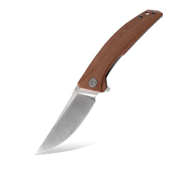 Petrified Fish Deepsea PF-P05 BRMS Satin K110 Khaki Micarta Foldekniv