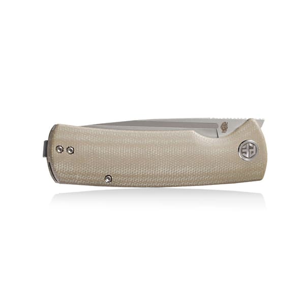 Petrified Fish Beluga PF-P01 Foldekniv KAMWW Sandblæst K110 Khaki Micarta
