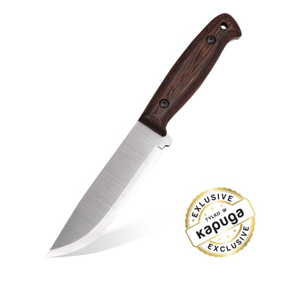 BPS Knives Adventurer Vanera Expeditionskniv med Tändstål - Begränsad Upplaga | 1066 stål Wenge trä svart läderslida
