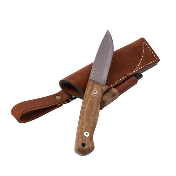 BPS Knives Bushmate 2.0 fra DBK Bushcraft-kniv med læderskede og optændingskniv