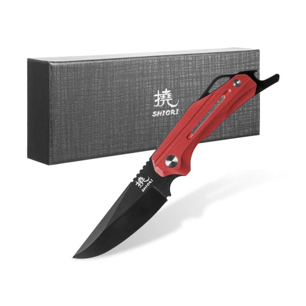 Shiori 撓 Daichi Aka - metsästysveitsi, valmistettu 10Cr15CoMov-teräksestä PVD-pinnoitteella