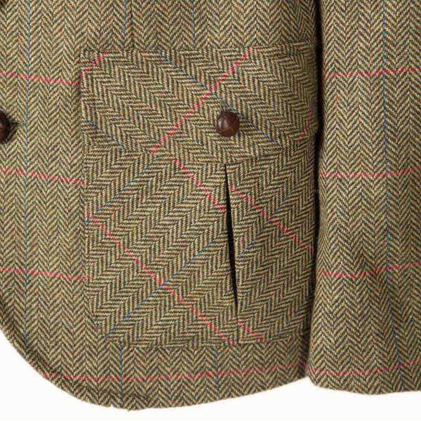 Pasion Morena Vadderad Kavaj Tweed Grönt L