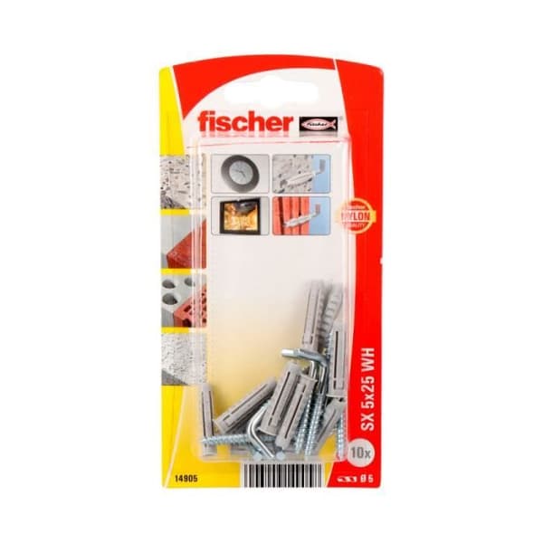 Käggel - Fischer - SX 5x25 AK - Blister med 10 enheter - Vit - Regelbundet bruk