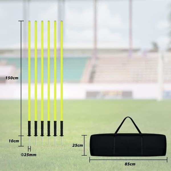 YUENFONG Football Slalom Bar Set - 1,5m - Agility och koordinationsträning