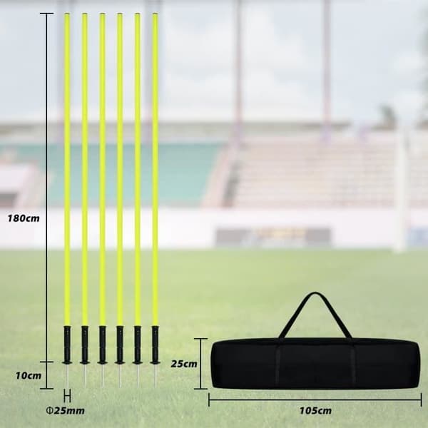 YUENFONG Football Slalom Bar Set - 1,8m - Agility och koordinationsträning