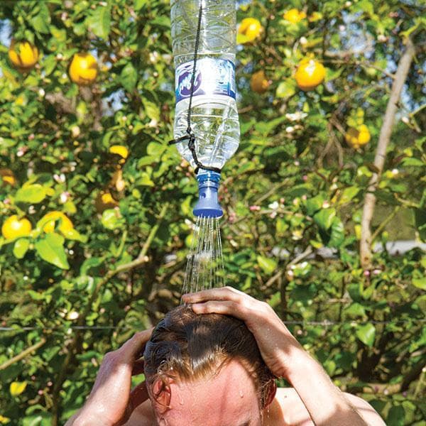 LIFEVENTURE TRAVEL BOTTLE SHOWER, duschmunstycke för PET-flaska, campingdusch