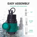 Miniatyrbillede 4 af 11: VONROC Dykpumpe - pumpe - 400W | 8000 l/t - med flyder | max dybde på 5,5 m. | Snavset og rent vand