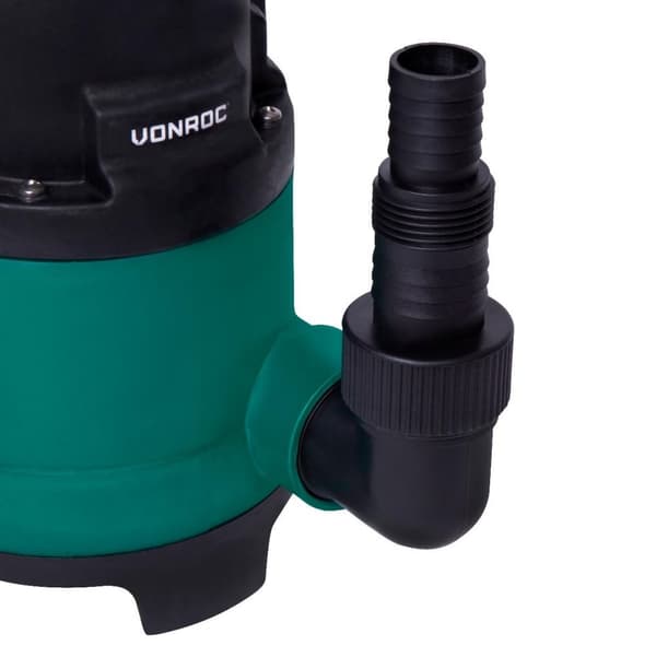 VONROC Dykpumpe - pumpe - 400W | 8000 l/t - med flyder | max dybde på 5,5 m. | Snavset og rent vand