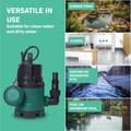 Miniatyrbillede 9 af 11: VONROC Dykpumpe - pumpe - 400W | 8000 l/t - med flyder | max dybde på 5,5 m. | Snavset og rent vand