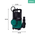 Miniatyrbillede 2 af 11: VONROC Dykpumpe - pumpe - 400W | 8000 l/t - med flyder | max dybde på 5,5 m. | Snavset og rent vand