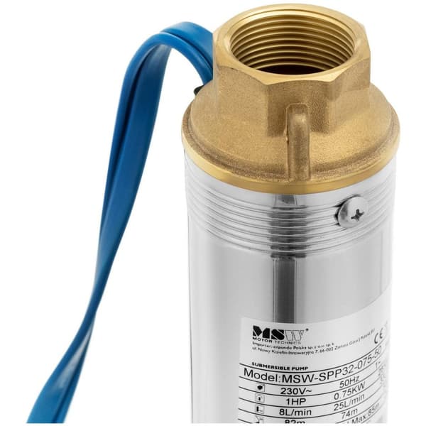 MSW Brunnspump - 3,8 m³/h - 1000 W - rostfritt stål