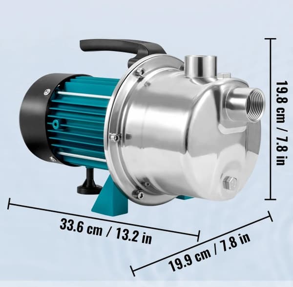 800W 4,8bar 3700L/H 40m lyft 7m sughöjd grundbrunnspump, bärbar trädgårdssprinklerpump för bevattning, vattenöverföring, hushåll