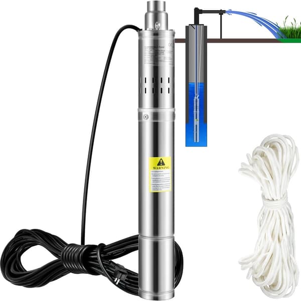 550W 35L/min dränkbar djupbrunnspump med problemfri backventil och filter, stort flöde och hög lyftkraft, pålitlig och stabil drift