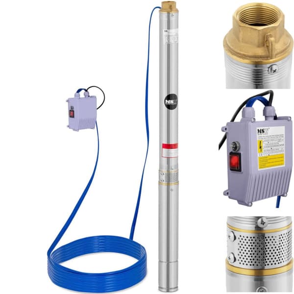 Dykpumpe til dyb brønd STAL 750 W 3800 l/t op til 60 m