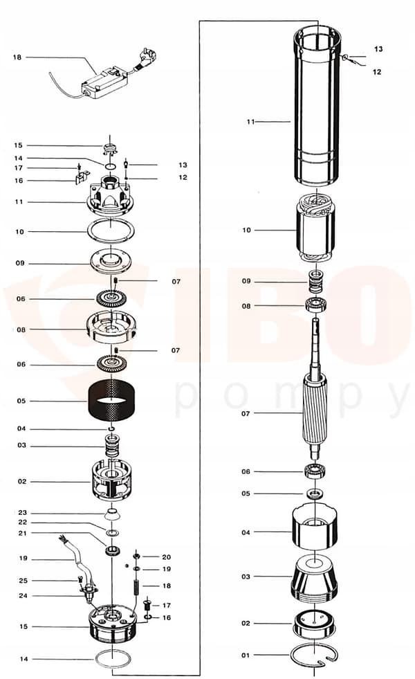 DEEP BRØNDPUMPE EFFEKTIV 4"" 2400L/H