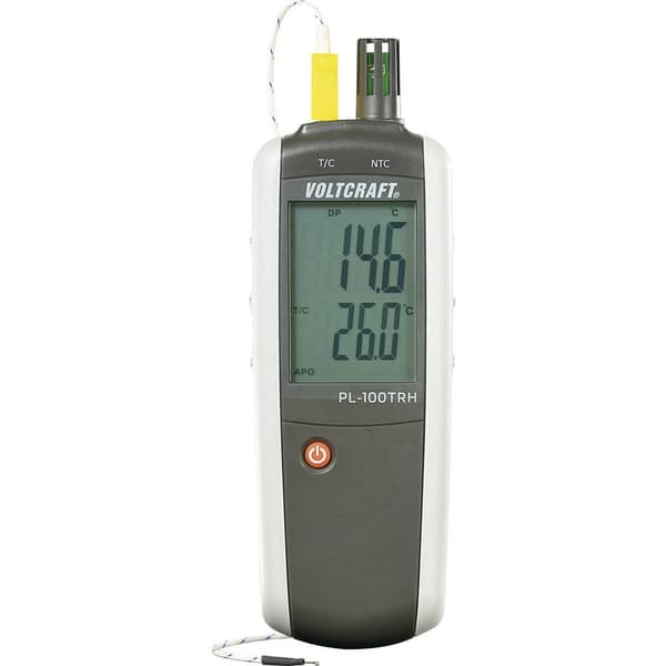 Hygrometer VOLTCRAFT PL-100TRH 0 % rF 100 % rF -200 °C +1372 °C Kalibrerad: (ej certifierad kalibrering)