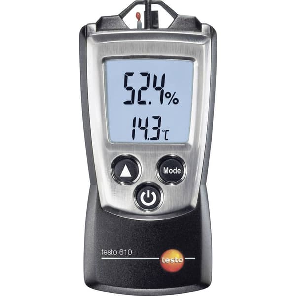 testo 610 Hygrometer 0 % rF 100 % rF Daggpunkt-/mögel-varningsdisplay