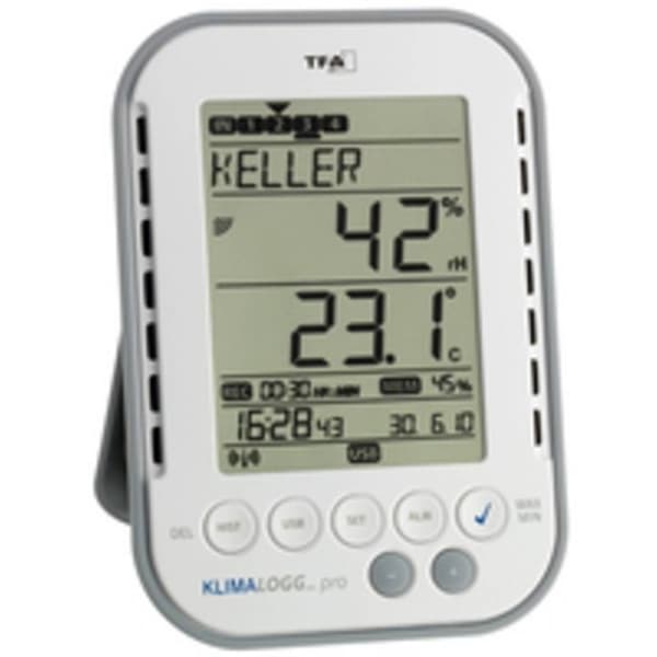 TFA Dostmann KlimaLogg Pro Hygrometer 1 % rF 99 % rF Datalogger och trådlösa USB-gränssnitt, Daggpunkt-/mögel-varningsd