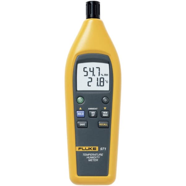 Fluke 971 Hygrometer 10 % rF 90 % rF Datalogg-funktion, Daggpunkt-/mögel-varningsdisplay