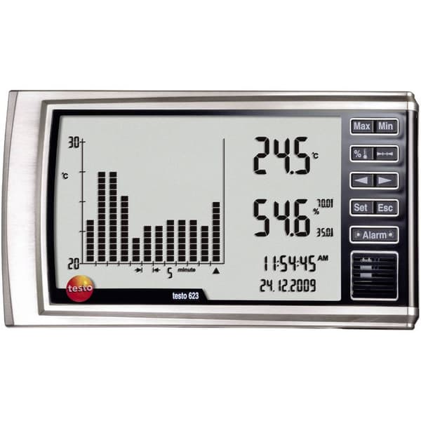 testo 623 Hygrometer 0 % rF 100 % rF Datalogg-funktion, Daggpunkt-/mögel-varningsdisplay