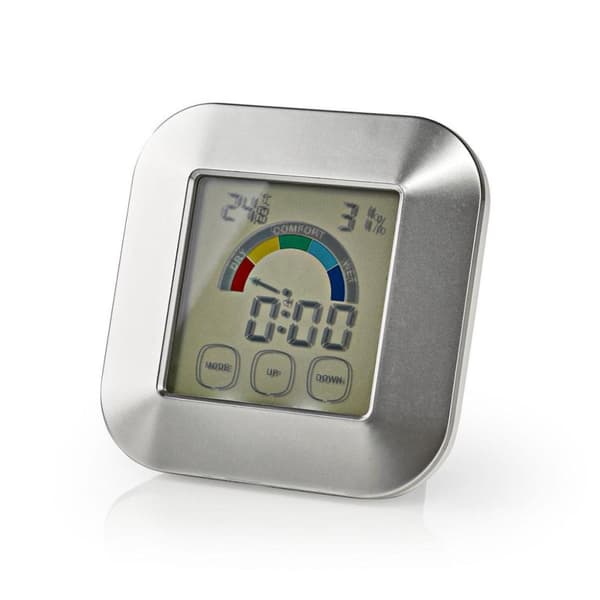 Nedis KATR105SI Hygrometer Temperatur Meter Time Touch Screen