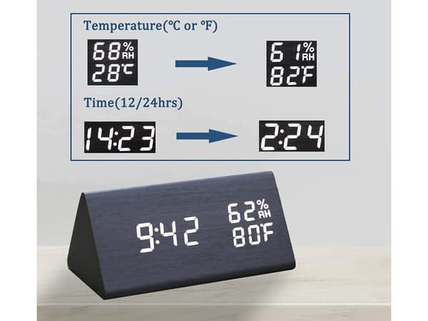 Digital Klocka med LED & Termometer - Väckarklocka