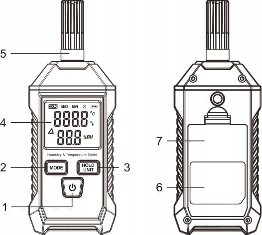 HYGROMETER FUKTIGHETSMÄTARE LCD FUKTIGHET OCH LUFTTEMPERATURMÄTARE
