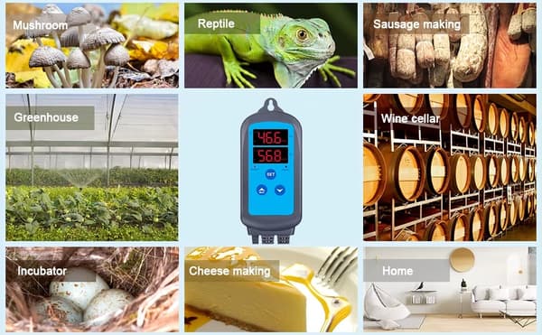 WiFi digital fuktighetsregulator för befuktning och avfuktning i hemmet, APP-fjärrkontroll, larm för hög/låg luftfuktighet, anslut och spela