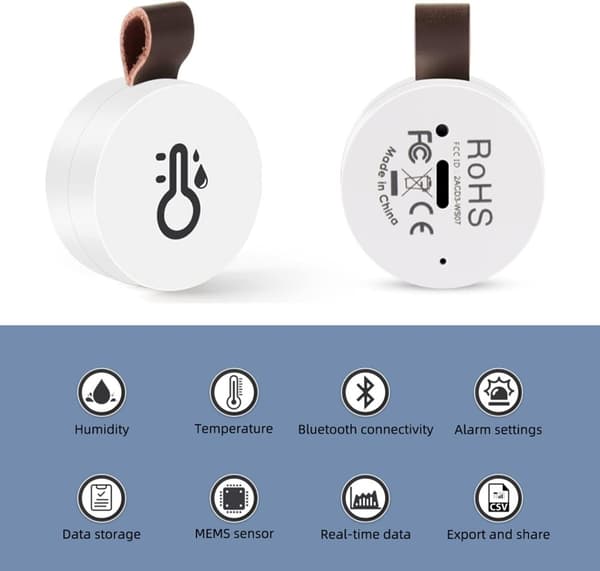 Smart Bluetooth 5.0 mini elektronisk termometer och hygrometer med datalagring app-termometer lämplig för apoteksbarnrum
