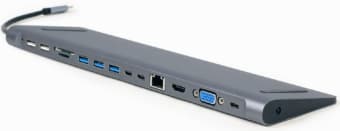 Gembird A-CM-COMBO9-01 USB Type-C 9-in-1 multi-port adapter (USB hub + HDMI + VGA + PD + card reader + LAN + 3.5 mm audio), space grey