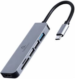Dokstacija Gembird USB Type-C 6-in-1 Grey
