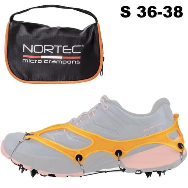 Cramponer - NORTEC - Trail 2.1 - Rostfritt Stål - Orange - För Is och Snö