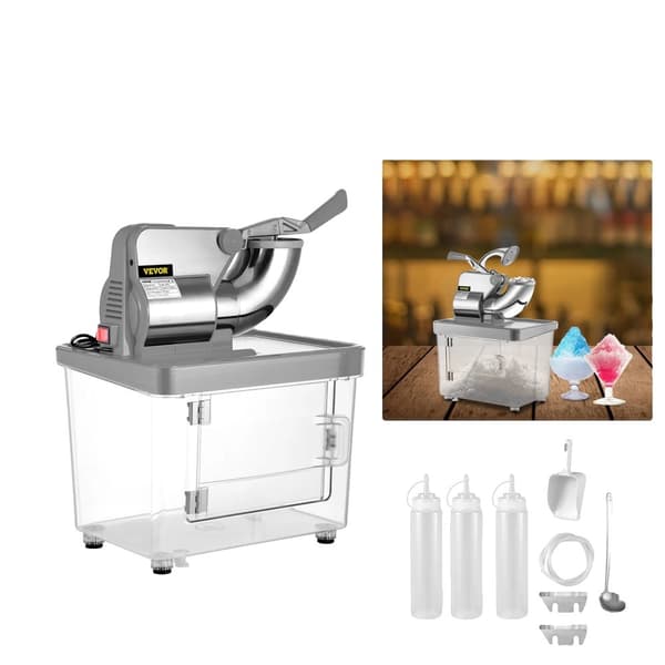 Elektrisk snökonemaskin, 300W kopparmotor, dubbla rostfria stålblad,silver, 180 kg/timme