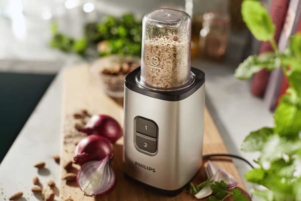 Philips Mini Blender | HR2604/80 Daily Collection | Tabletop | 350 W | Jar material Plastic/Glass | Jar capacity 0.6+0.6 L | Ice crushing | Pearl meta