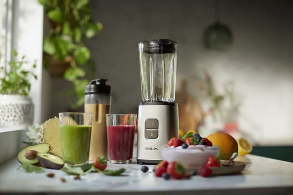 Philips Mini Blender | HR2604/80 Daily Collection | Tabletop | 350 W | Jar material Plastic/Glass | Jar capacity 0.6+0.6 L | Ice crushing | Pearl meta