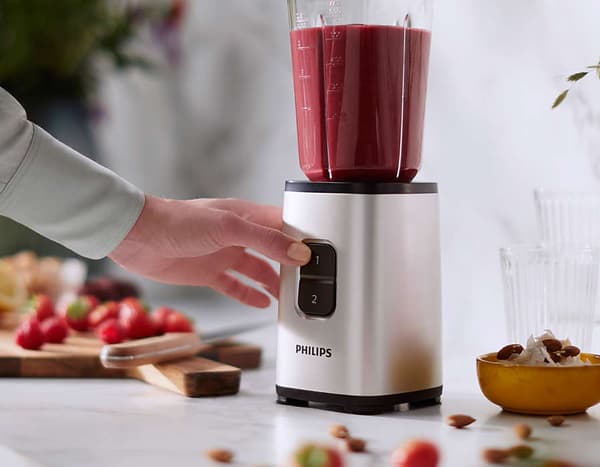 Philips Mini Blender | HR2604/80 Daily Collection | Tabletop | 350 W | Jar material Plastic/Glass | Jar capacity 0.6+0.6 L | Ice crushing | Pearl meta