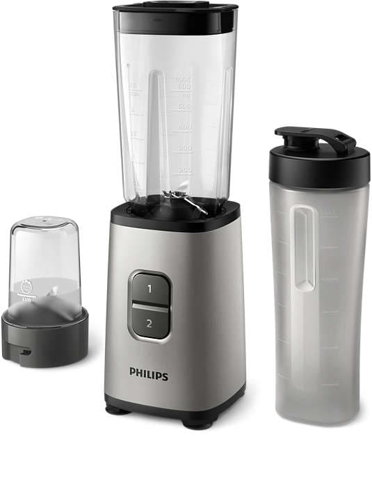 Philips Mini Blender | HR2604/80 Daily Collection | Tabletop | 350 W | Jar material Plastic/Glass | Jar capacity 0.6+0.6 L | Ice crushing | Pearl meta