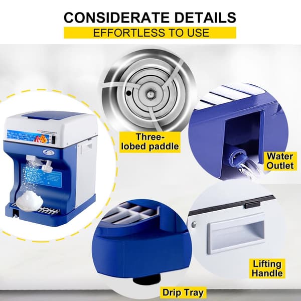 200 kg/h 300W kommersiell helautomatisk israkapparat med behållare, justerbar isfinhet, genomtänkta detaljer, lätt att använda