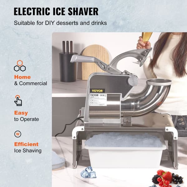 Elektrisk Snebolde Maskine, 500 lb/t Shave Kapacitet, Holdbar Rustfrit Stål Konstruktion, Ergonomisk Design