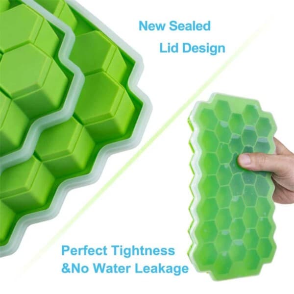 Stapelbar Isform med Lock – Iskubsform Hexagon Bakform Silikon