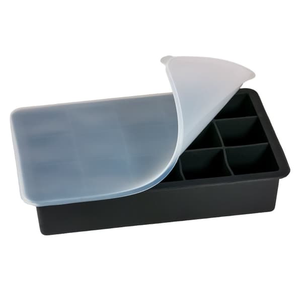 Iskubs låda Iskubbrickor isbitform i silikon med 15 fack på 3 x 3 x 3 cm vardera för stora isbitar BPA-fri flexibel svart