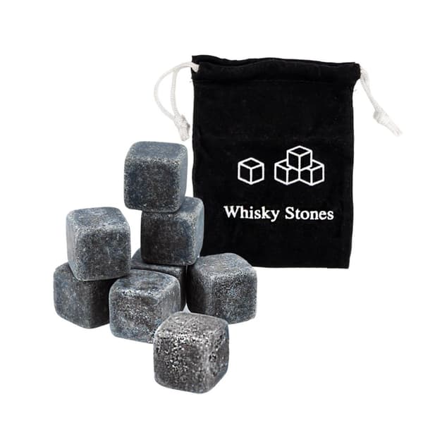 Whiskey Stones gjenbrukbare isbiter i rustfritt stål med oppbevaringsboks som er perfekt for kjøling av whisky