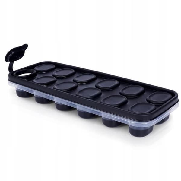 Iskubsform - Ej specificerad - 25 cm - Silikon - 12 kuber - Lock ingår