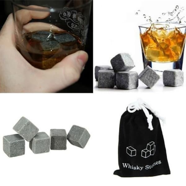 Whiskyiskuber - Ej specificerat - Set med 8 - Faux Stone Blocks - 2 cm - Grå