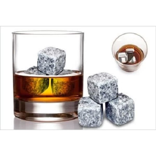 Whiskystenar - Ej specificerat - Set med 9 - Natursten - Grå färg - Återanvändbar