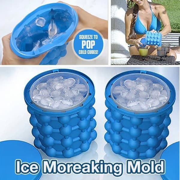 Ny Desigh isbitsbricka isbitsmaskin genie Silikonformar Ice Bucket Ic