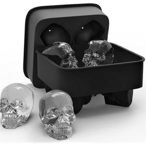 Iskubsform - Panlom® - 3D Skull - Livsmedelsgodkänd silikon - 5 x 6,3 cm - Svart